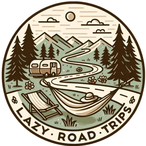 logo of a camper with a hammock